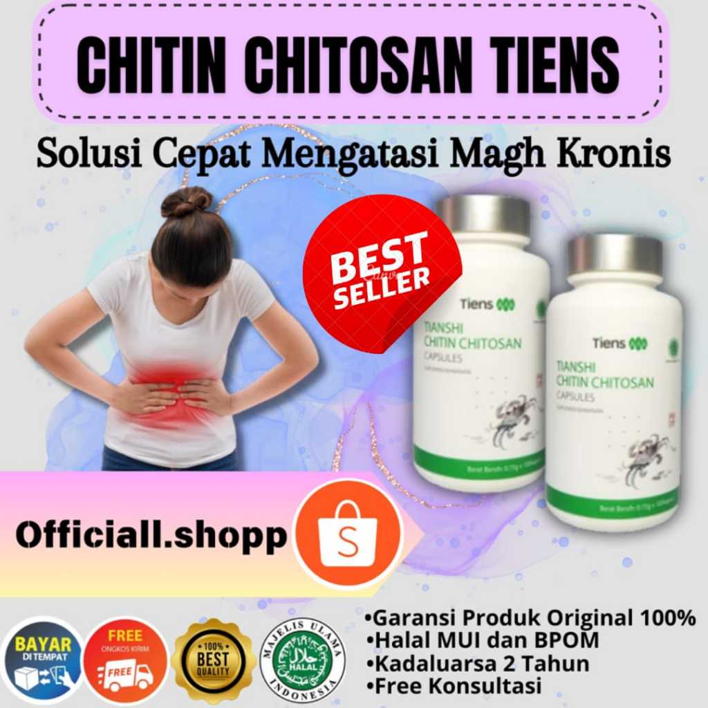 Serat Chitin Chitosan Obat Asam Lambung Magh Kronis Asam Lambung Tiens Chitin Chitosan Herbal Alami