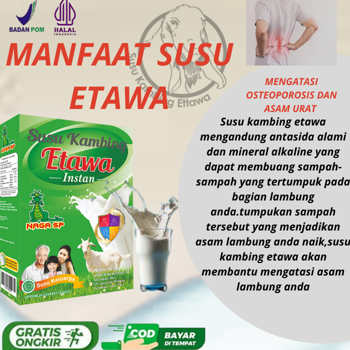 

Susu Kambing Etawa Bubuk Naga SP 250gr Untuk Penyakit Asma Sesak Napas dan Gangguan Pernapasan TBC