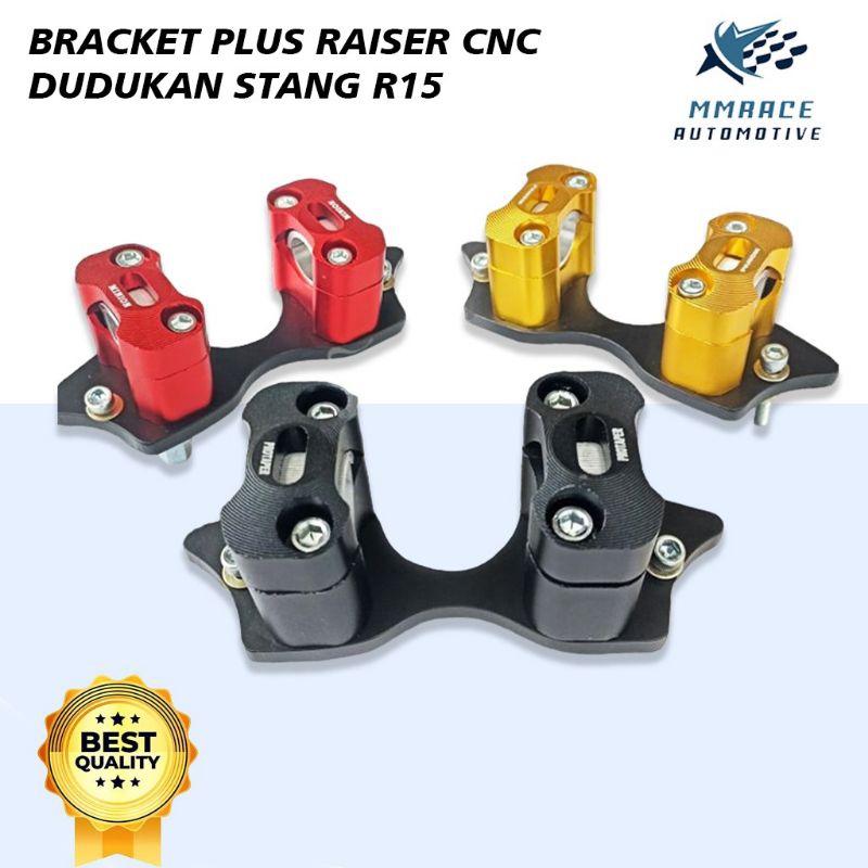 Bracket Dudukan Plus Raiser Stang RZR Fatbar Baplang Yamaha R15