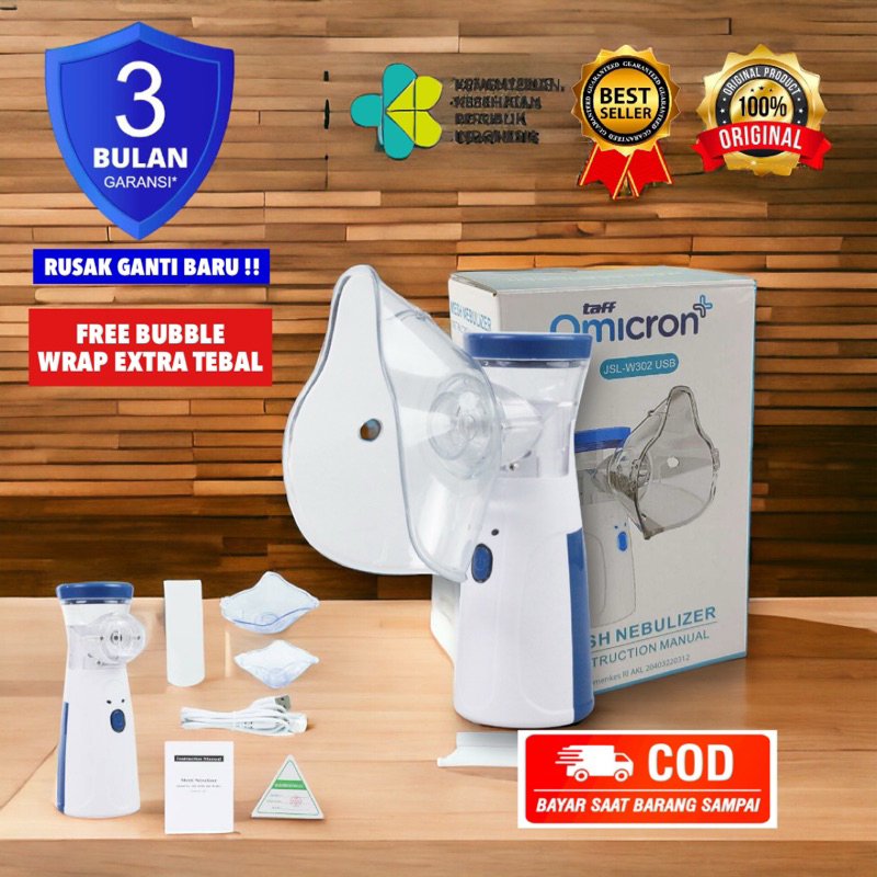 NEBULIZER MESH MINI INHALER PORTABLE ELECTRIC BATERAI TERAPI PERNAPASAN ASMA BRONKITIS NEBULIZER MES