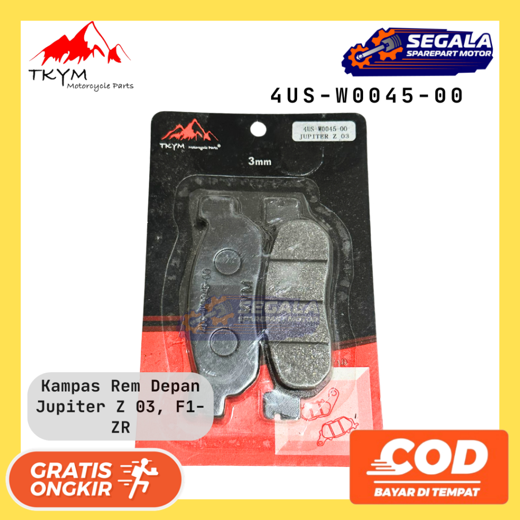 Kampas Rem Disc Pad Depan Takayama Jupiter Z 2003 Force 1 ZR 4US-W0045-00 Non Asbes