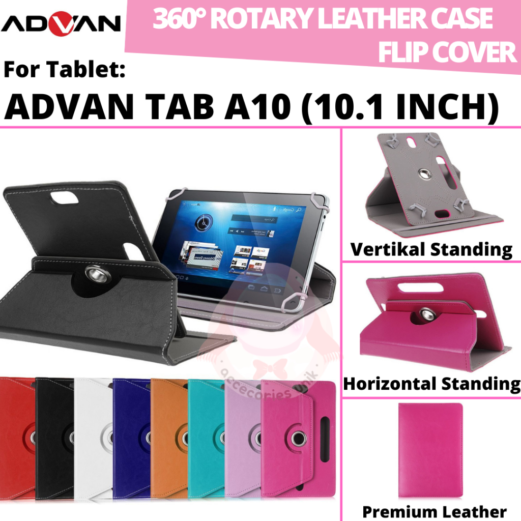 Advan Tab A10 10.1 Inch Rotary Case Leather Flip Casing Book Cover Kesing