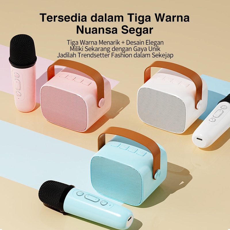 TERBARU SPEAKER BLUETOOTH KARAOKE 2 MIC SET SALON BLUETOOTH BT SPEAKER KAROKE WITH MICROPHONE 3D