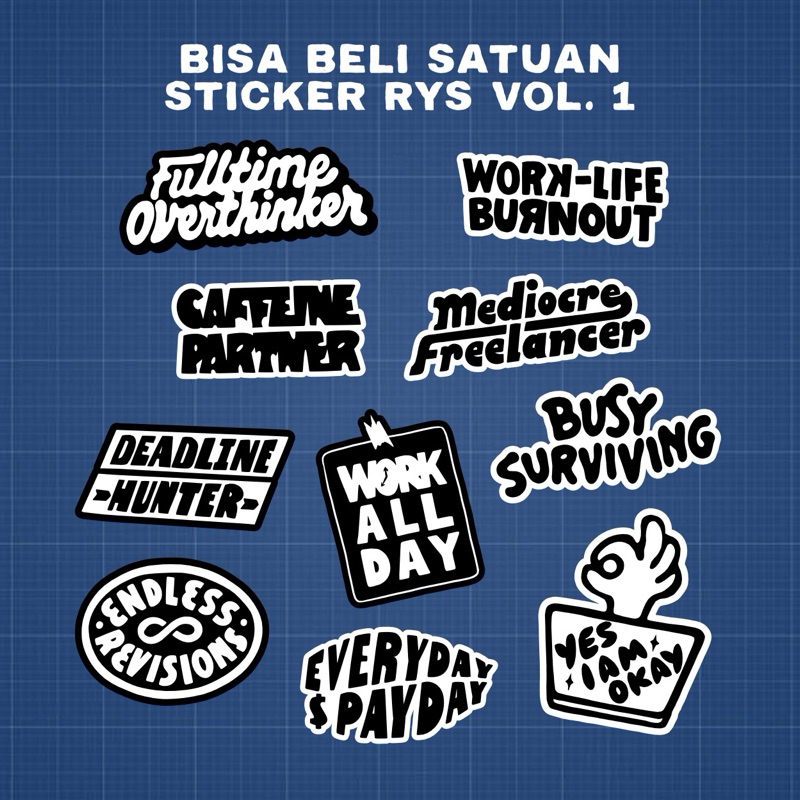 

(SATUAN) RYS Sticker Vol. 1 -Stiker Vynil Keresahan Freelance-Die Cut