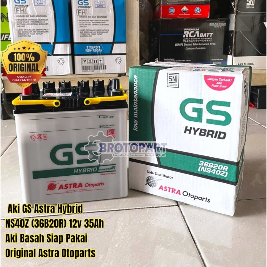 Aki mobil GS ASTRA Hybrid NS40Z 35Ah Aki basah siap pakai Original Astra Otoparts