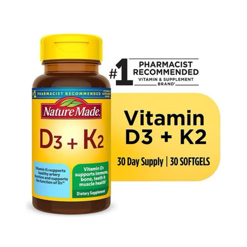 Nature Made Vitamin D3 + K2 Softgels