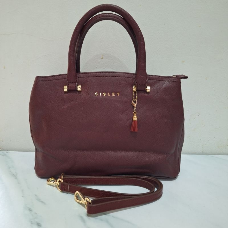 Tas Preloved Tote Sling Hand Sisley Maroon