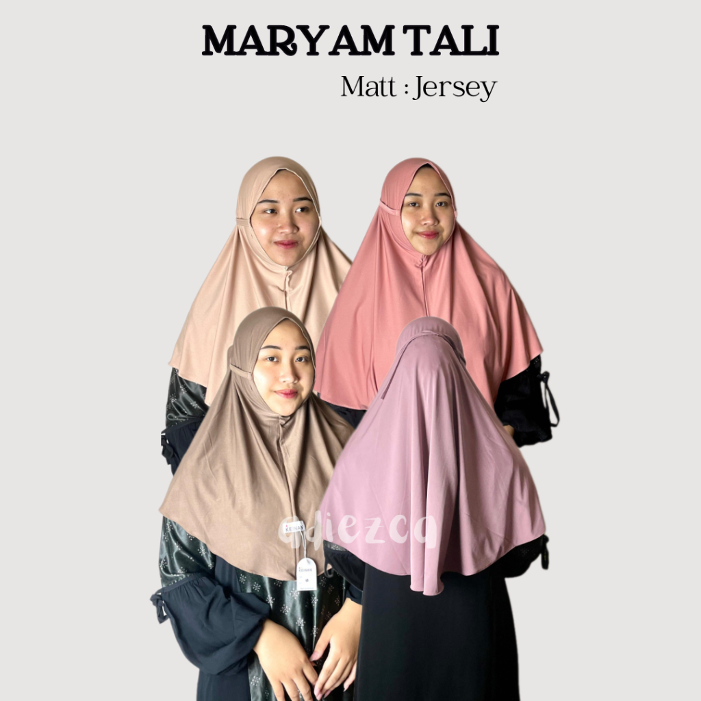 Hijab Instan Bergo Syiria Non Pet Daily Maryam Tali Size M,L Antem Jilbab Instan Langsungan Jersey P