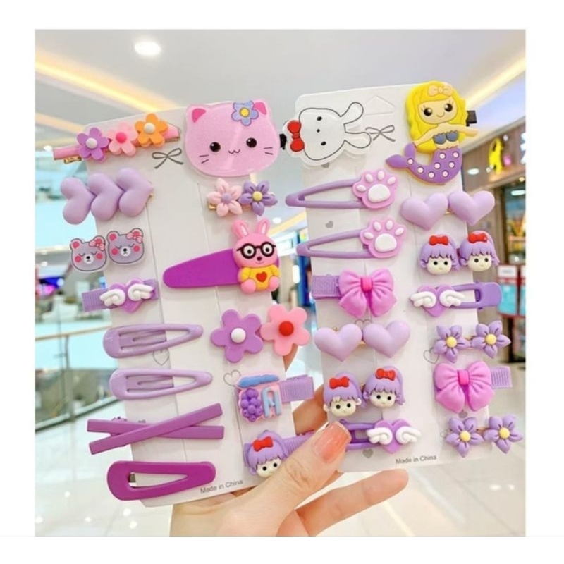 14 pcs) Set Jepitan Rambut Anak Korea/ Jepit Rambut Lucu/Jepit Rambut Anak Perempuan