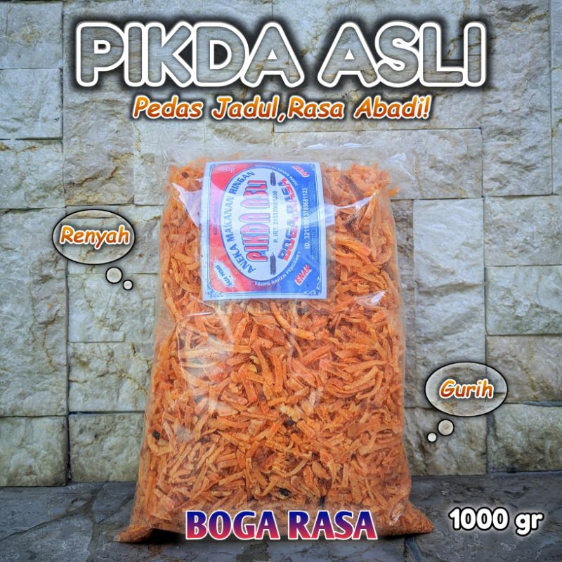 

Pikda Asli 1000 GR - BOGA RASA ( Pedas Jadul, Rasa Abadi ) - Keripik Singkong Pedas - Jajanan Jadoel