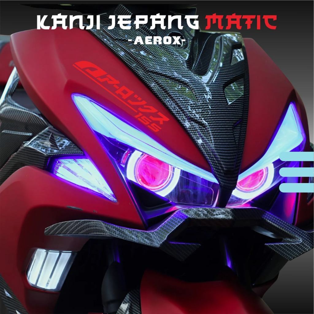 Stiker Cutting BEAT KANJI JEPANG Sticker MOTOR AEROX MERAH KANJI JEPANG TERMURAH DAN TERBAIK