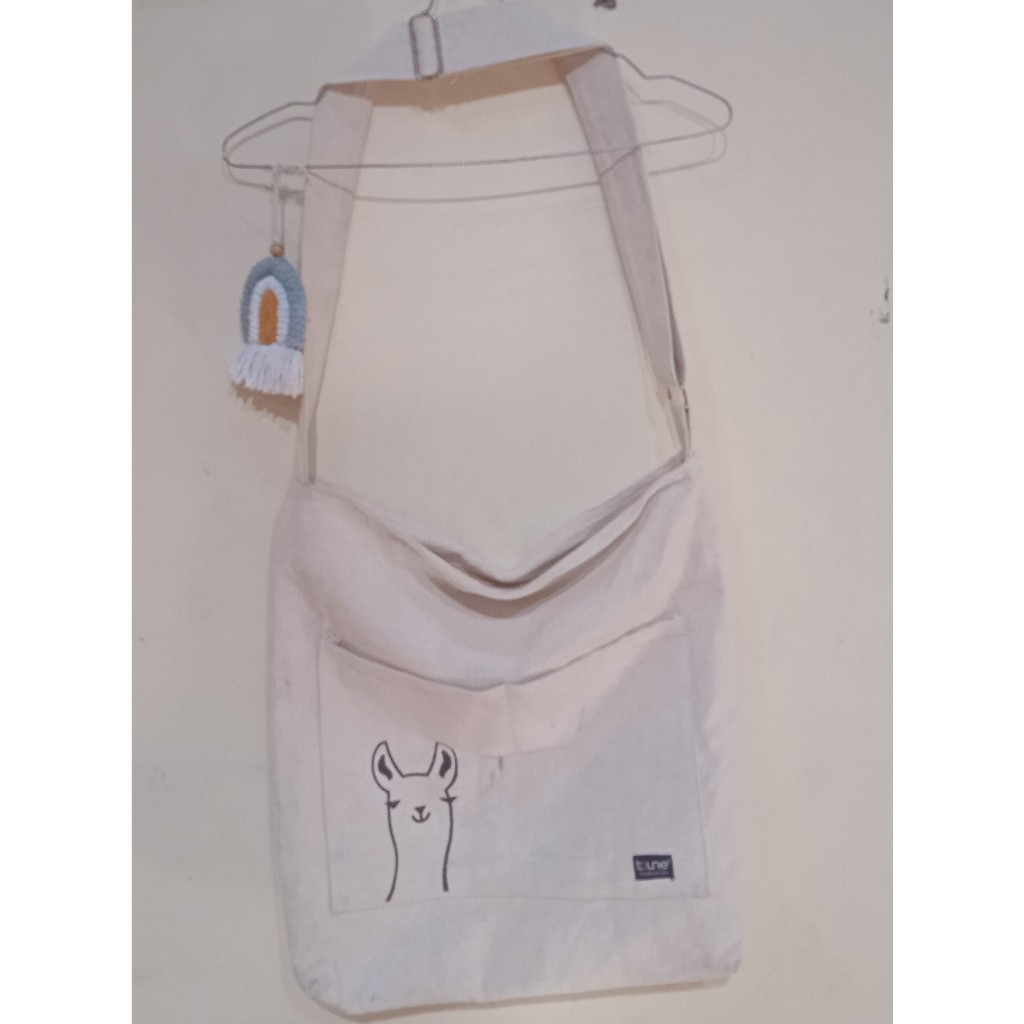 Tas Laptop Tote Bag Besar Bekas Cream