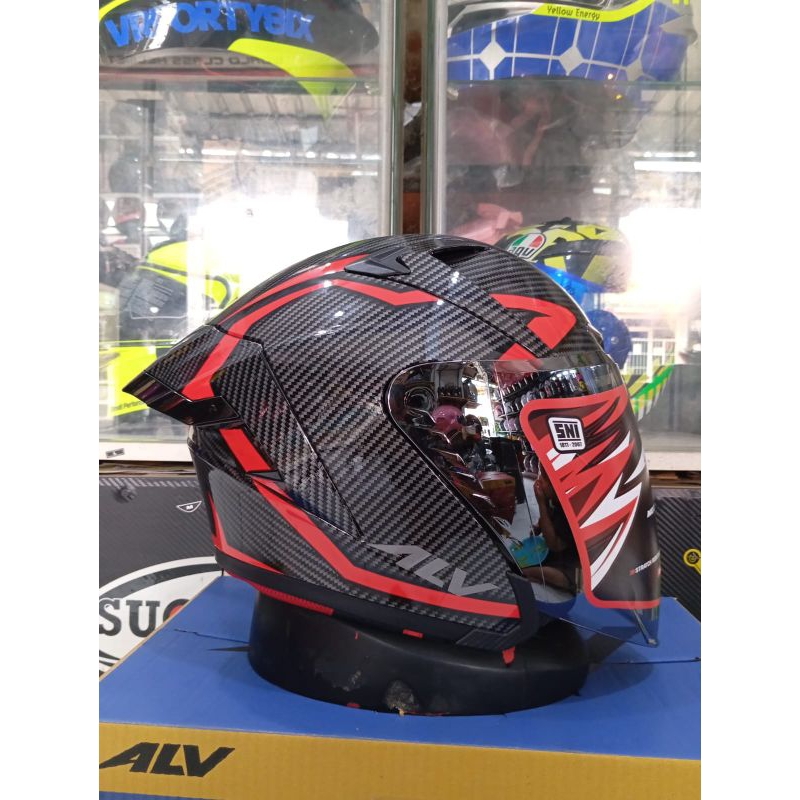 Helm ALV Ultron Pro Motif Carbon Strip Red