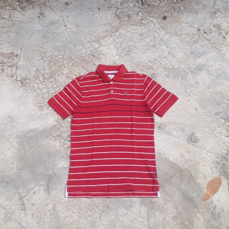 Polo shirt stripes uniqlo x Mlb red sox boston ( second/bekas )