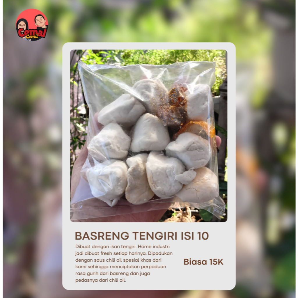 

BASRENG MENTAH CHILI OIL / BASRENG MENTAH VIRAL / ISI 10 / BISA COD