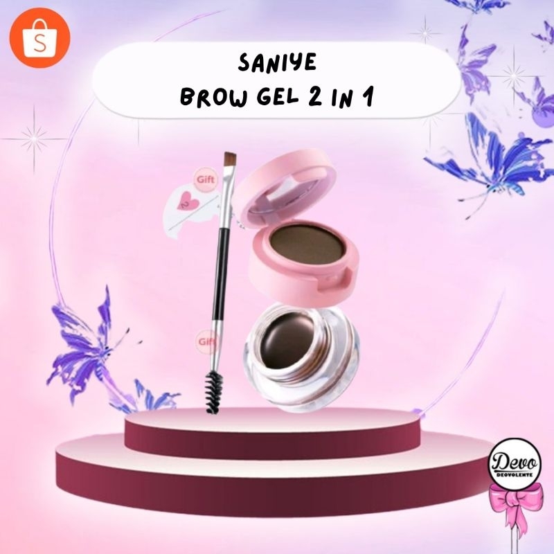 ✅️DEVO✅️ Saniye Brow Gel 2in1/ eyebrow/ browgel/ pensil alis/ gel alis/ make u/ murah/viral