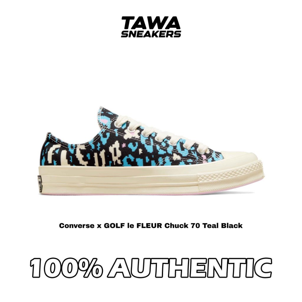 Converse x GOLF le FLEUR Chuck 70 Camo Low Teal Black Antique White A11214C