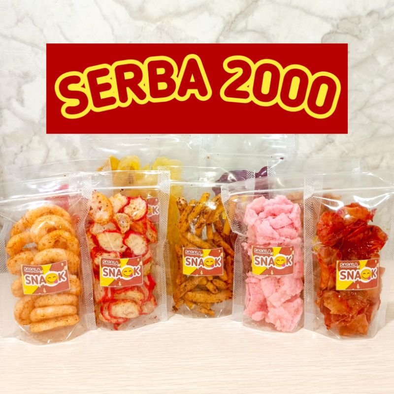 

SNACK SERBA 2000 an berat: 30~60 gram (cemilan enak gurih asin pedas manis)