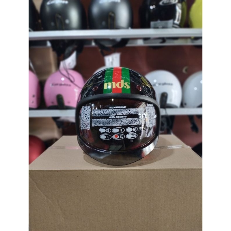 HELM MDS MAGNUM SOLID RETRO HALF FACESNI MJM CAPELLO ORIGINAL 100%