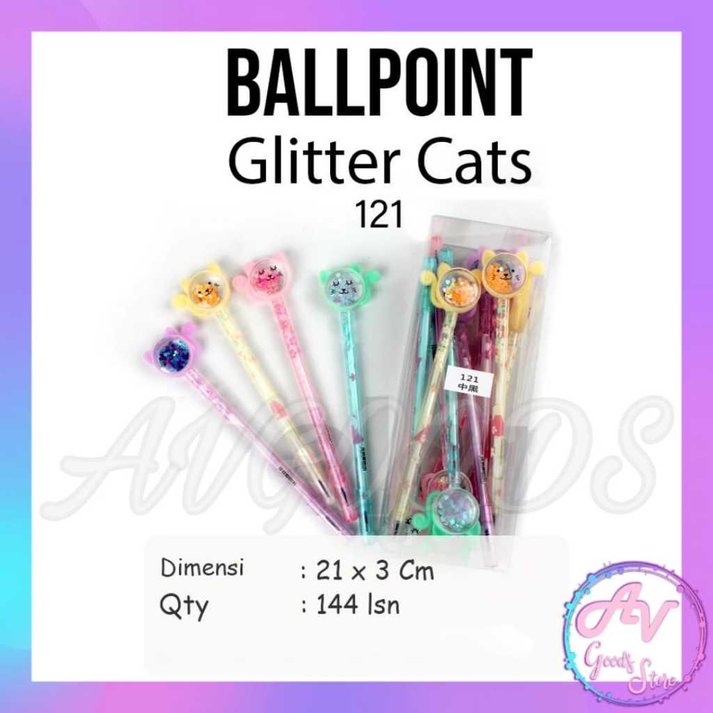 

Ballpoint Cat Glitter 121 (12pcs) / 1Lusin Pulpen Gel Cat Fancy Lucu