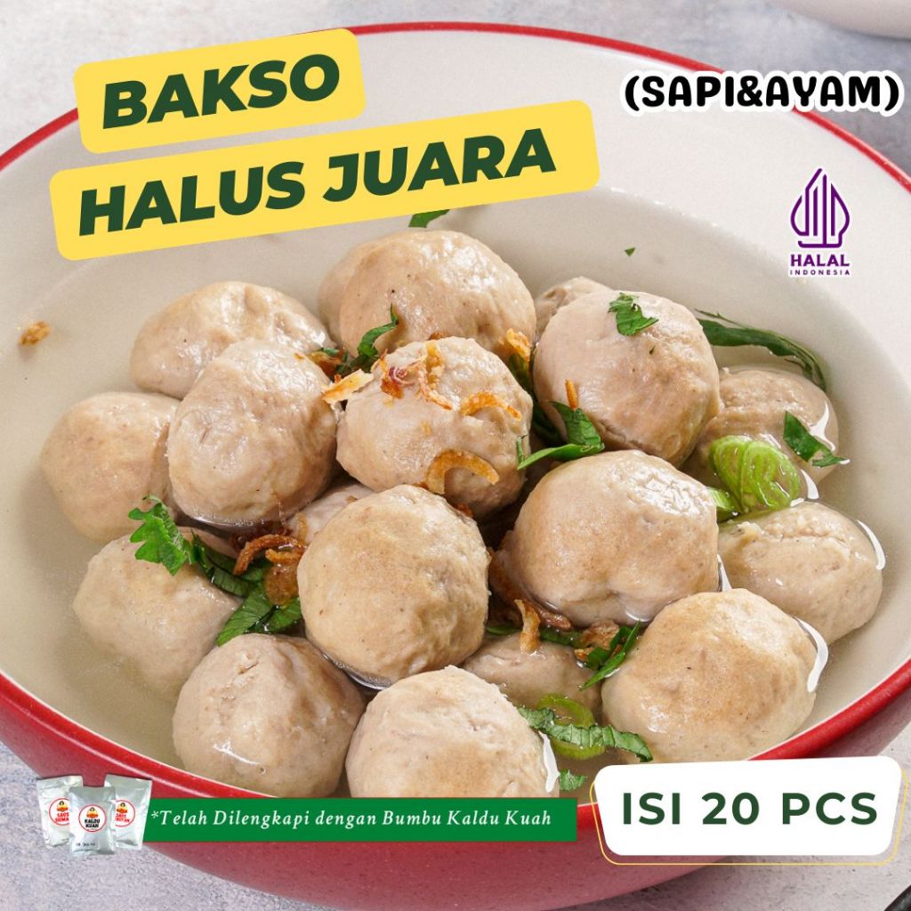 

Bakso Halus Juara isi 20 Pcs Free Bumbu Kuah Warisan Ibu