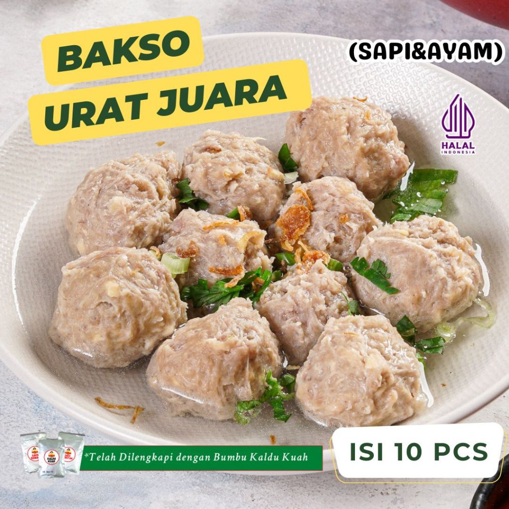 

Bakso Urat Juara isi 10 Pcs Free Bumbu Kuah Warisan Ibu