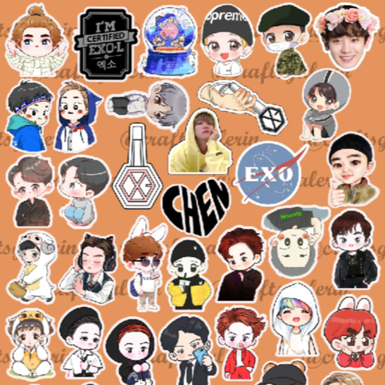 

(45 PCS) STICKER CUTTING EXO WATERPROOF - PART. 1 | STIKER EXO EXOL CHIBI