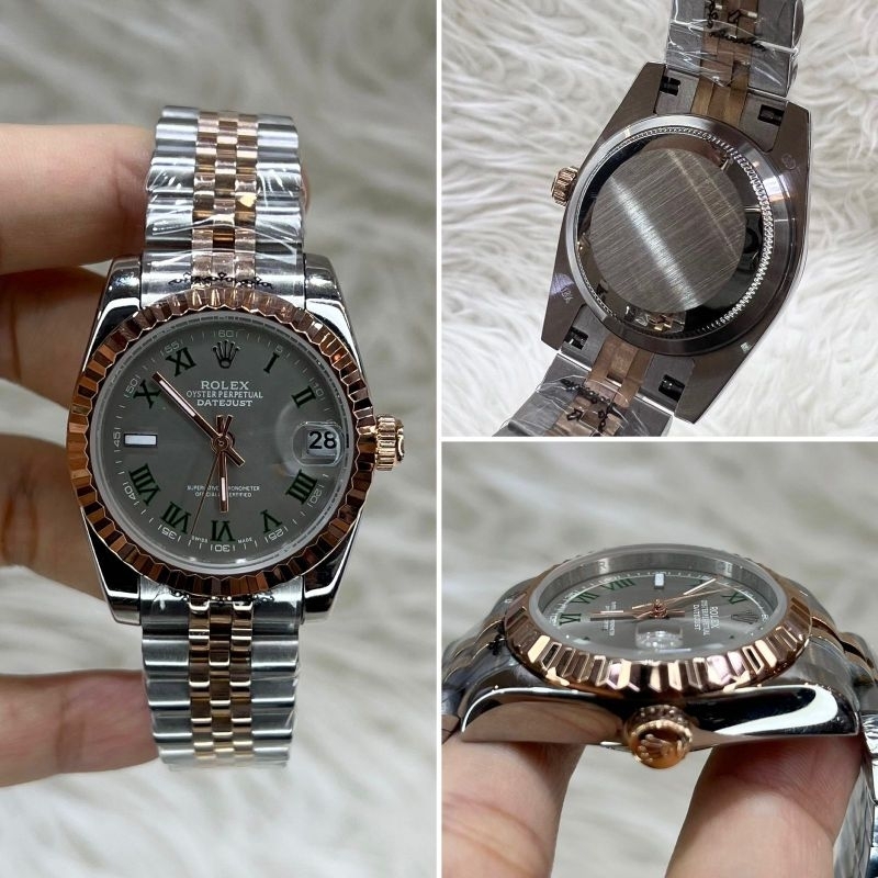 ROLEX DATEJUST LADY WIMBLEDON COMBI ROSE AUTOMATIC SUPER QUALITY DIAMETER 31mm #jamtanganwanita