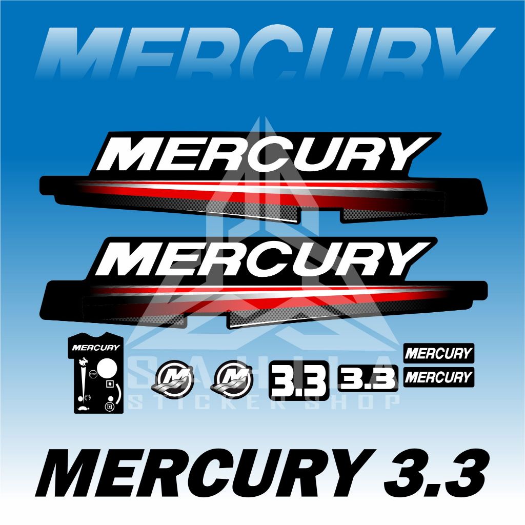 MERCURY STICKER KIT MESIN TEMPEL MERCURY 3.3 PK