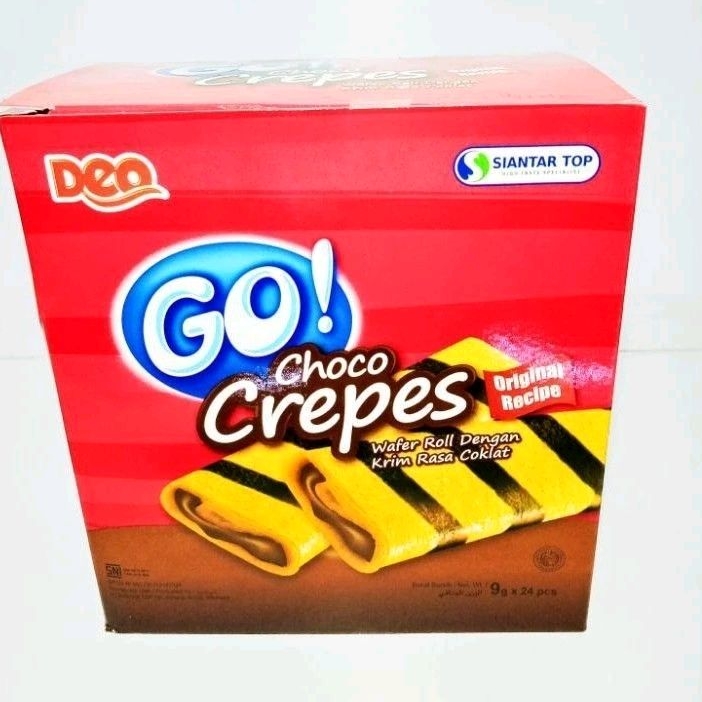 

wafer Deo go choco crepes 1 box isi 24 gocrepes coklat