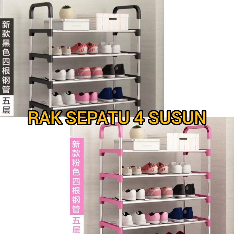 Rak Sepatu Besi Stainless 4 Susun
