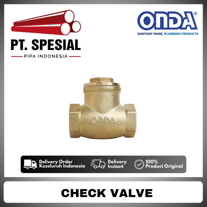 Check Valve STD Onda / Tabok Klep Kuningan Onda / Check Valve Katup Onda - 12