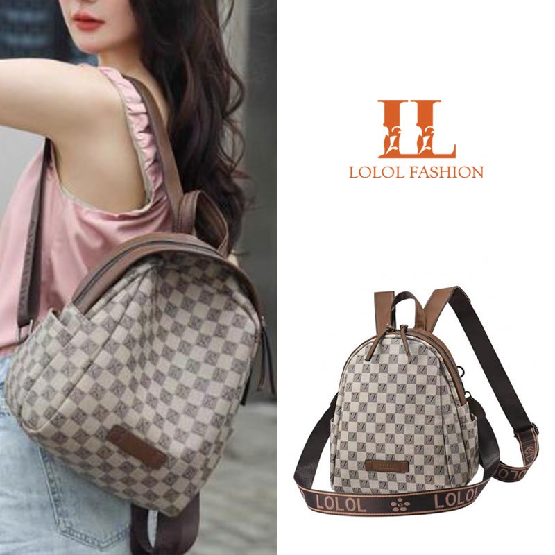 LOLOL Fashion Tas Ransel Wanita Cantik Tas Punggung Wanita Terbaru LOLOL Terbaru Motif - A036-1