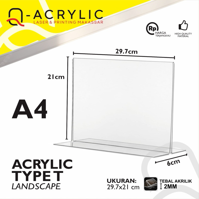 

Akrilik Acrylic A4 Tent Card Qris | Tempat Qris | Acrylic Meja