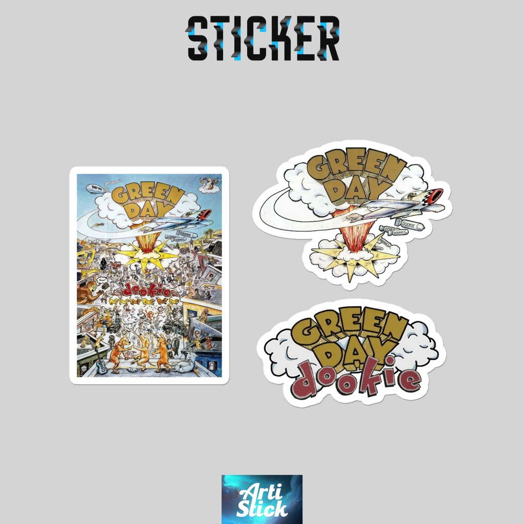 

(3 PCS) Sticker Band Series GREENDAY DOOKIE | Vinyl Laminasi anti air | ArtiStick Merch
