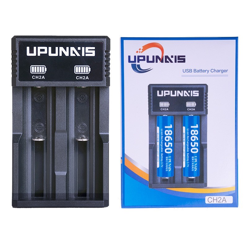 UPUNAIS charger baterai li ion 2A 18650 14500 21700 26650 type C VAPE