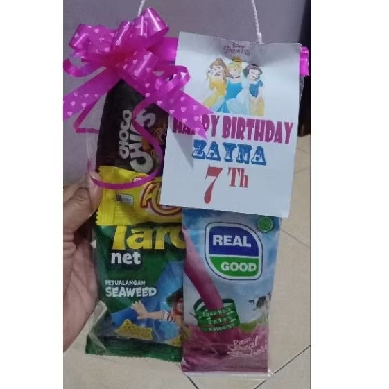 

paket snack ultah ulang tahun/bingkisan snack ultah anak praktis free kartu ucapan