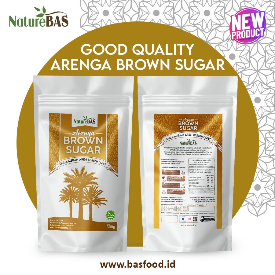 

Brown Sugar 300g Gula Semut Aren Premium NatureBAS Kualitas Ekspor Gula Hotel Cafe dan Restoran