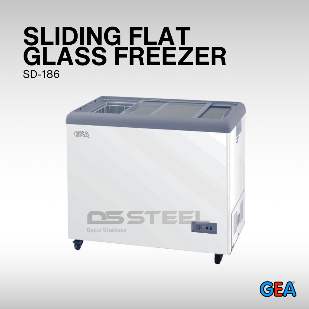 GEA Sliding Flat Glass Freezer GEA SD-186 / Freezer Sliding GEA SD 186 / Freezer Kaca GEA SD186