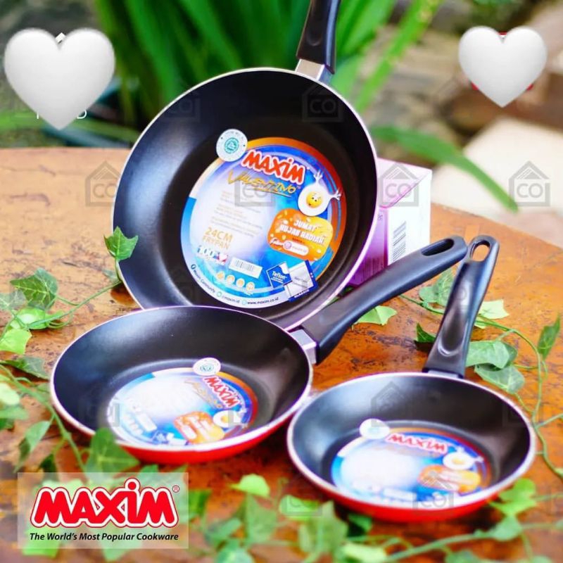 Maxim Valentino Teplon Maxim 22CM Fry Pan Singel Anti Lengket Maxim Valentino Wajan Maxim Valentino