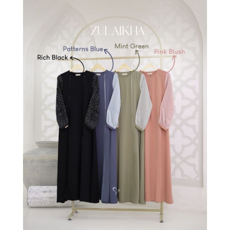 SALVINA Zulaikha Dress Only (tanpa jilbab) /Gamis motif etnik / Gamis Daily