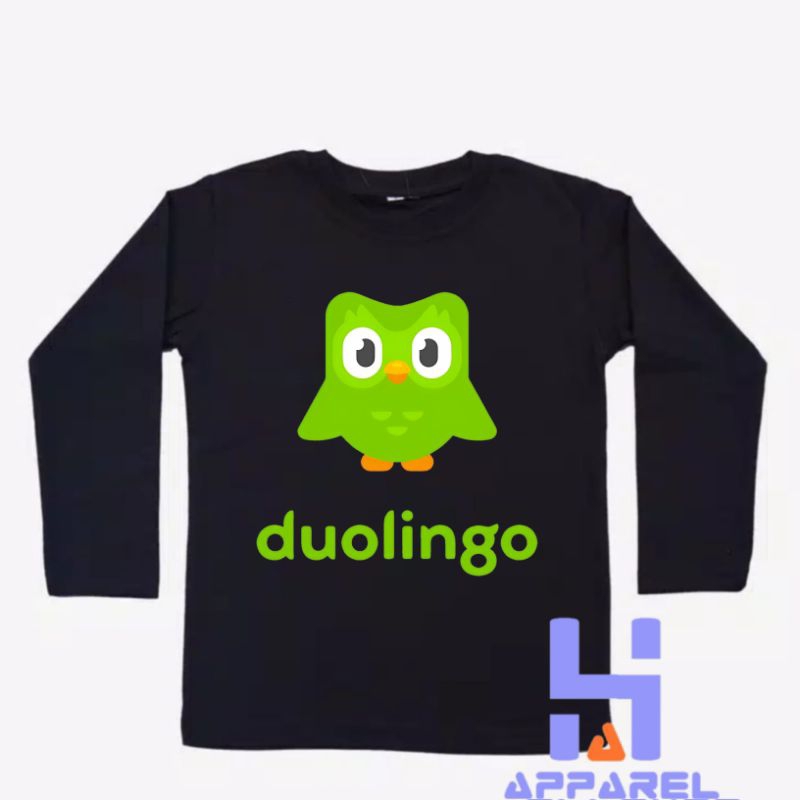 BAJU ANAK KAOS ANAK DUOLINGO KARAKTER LENGAN PANJANG
