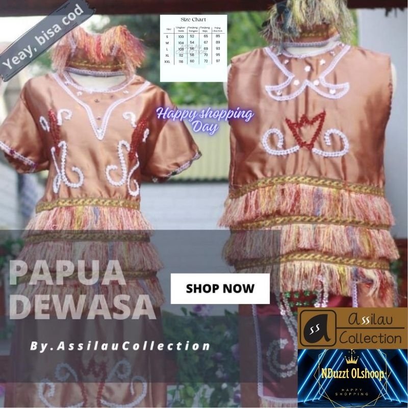 Baju Adat Papua Dewasa (Pria/Wanita)