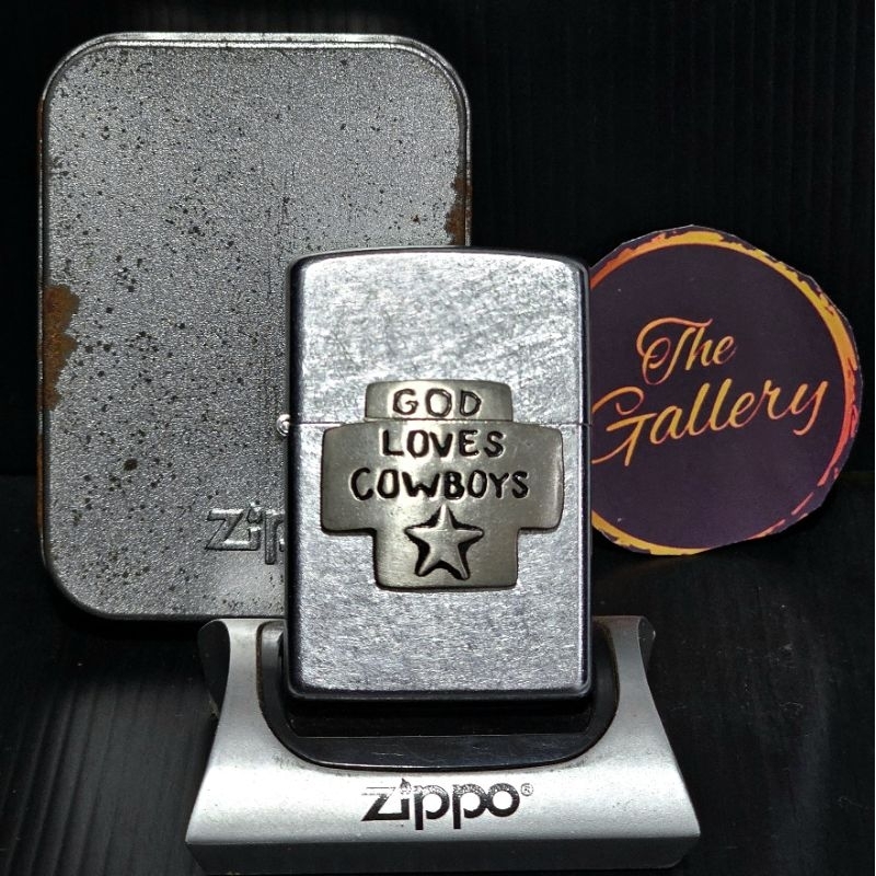 ⭐️⭐️⭐️⭐️⭐️ ORIGINAL ZIPPO MRLB GOD LOVES COWBOY XVI TAHUN 1999