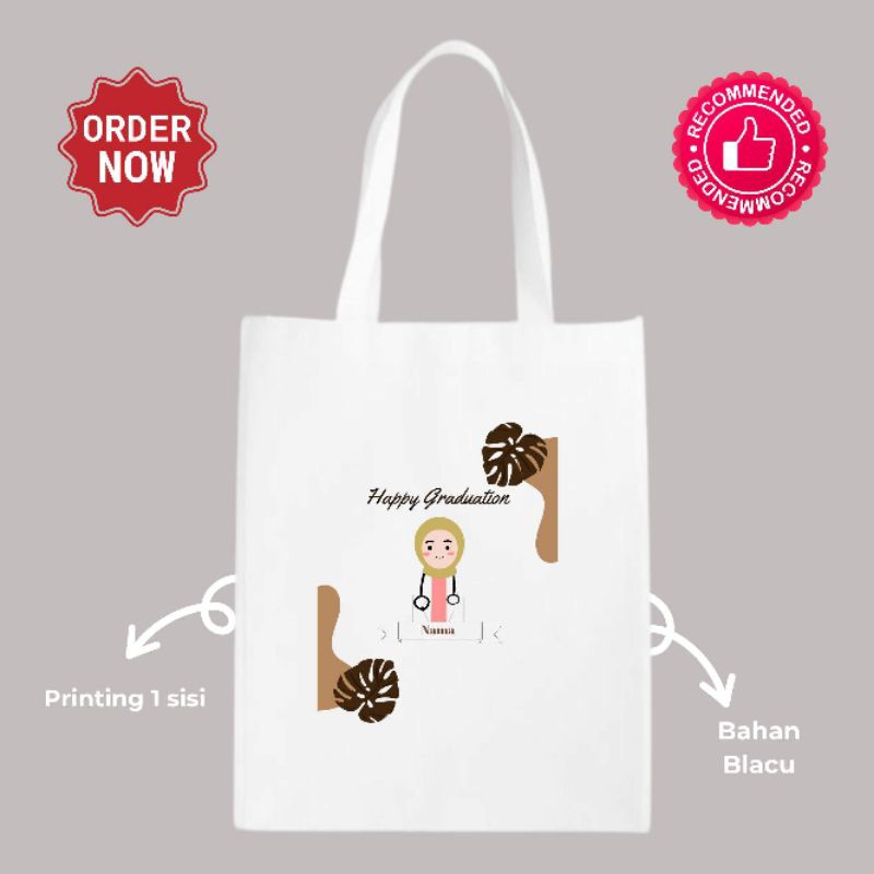 Souvenir Hampers Totebag Tas Blacu Printing Graduation Custom