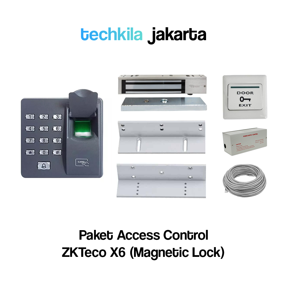 PAKET ACCESS CONTROL ZKTECO X6 / ACCESS DOOR FINGERPRINT DAN KARTU