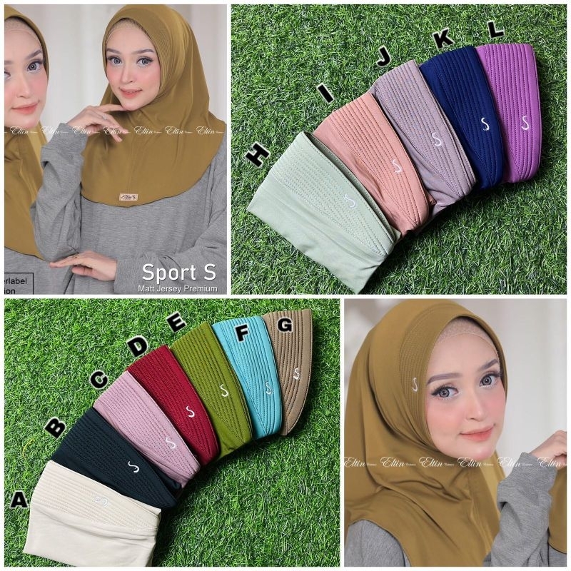 HIJAB BERGO ELTIN SPORT SIZE S / KERUDUNG HAMIDAH UKURAN S