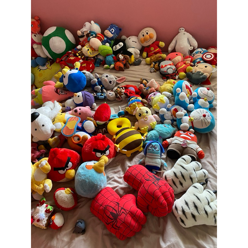 [ preloved ] boneka anak pororo pikachu doraemon Pj Mask didi & friends