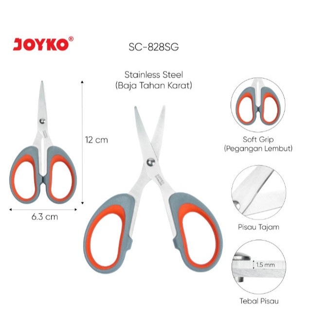 

Gunting Scissors Soft Grip JOYKO SC-848SG - PC