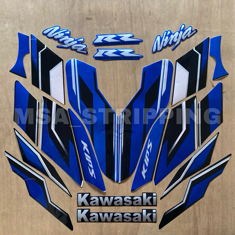 Stripping strip stiker sticker lis polet body Kawasaki Ninja RR Special Edition New Th.2015 Biru str